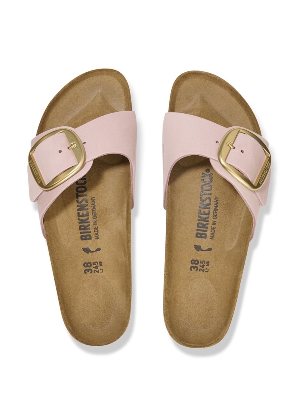 NWT Birkenstock Madrid Big Buckle Sandals Soft Pink, Gold Buckle Beautiful Color